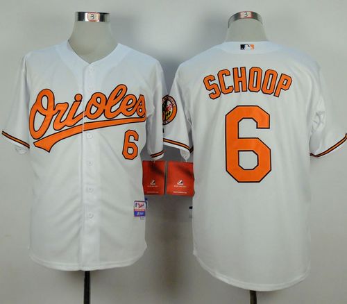 Orioles #6 Jonathan Schoop White Cool Base Stitched MLB Jersey